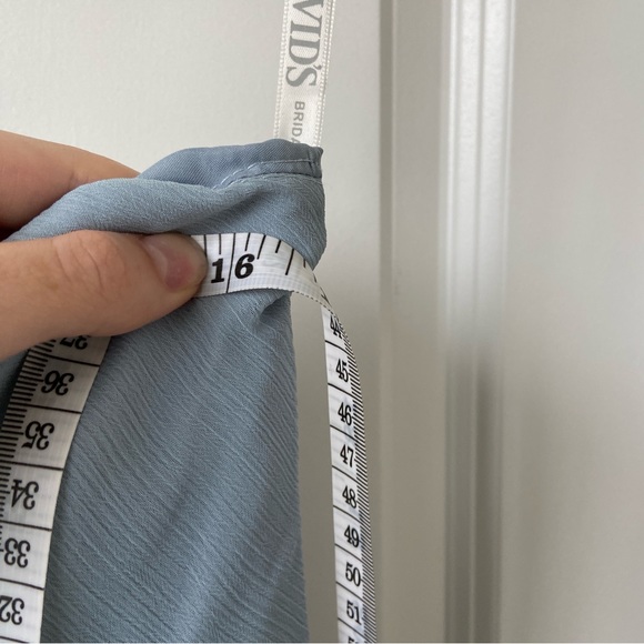 Davids Bridal Dusty Blue Bridesmaid Dress - Picture 6 of 10